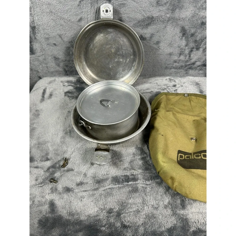 Vintage Palco Boy Scouts Canteen & Mess Kit Set Canvas Bags Military Style‎ SEE